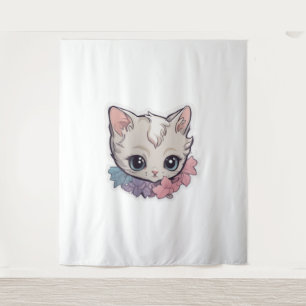 Cute Kawaii Kitten 1 Tapestry