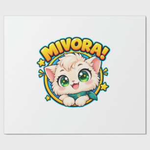 Cute Kawaii Kitten Wrapping Paper – Adorable Cat