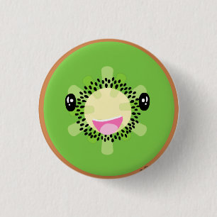 Cute Kawaii Kiwi Tropical Fruit Vegan Food 3 Cm Round Badge