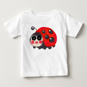 Cute Kawaii Ladybug Hand Drawn Happy Ladybird Baby T-Shirt