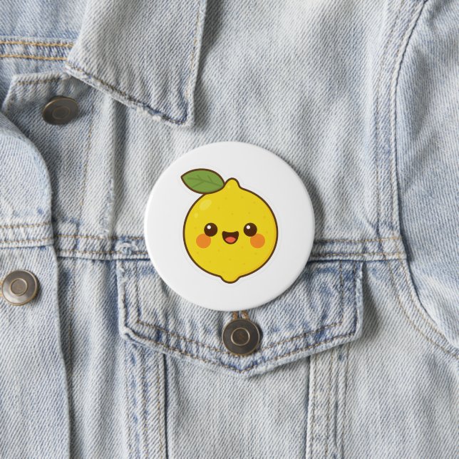 Cute Kawaii Lemon 7.5 Cm Round Badge (In Situ)