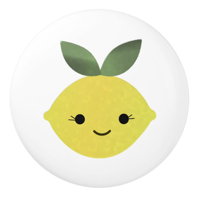 Cute Kawaii Lemon Ceramic Knob (Front)