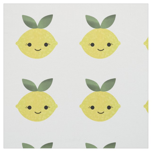 Cute Kawaii Lemon Fabric (Swatch)