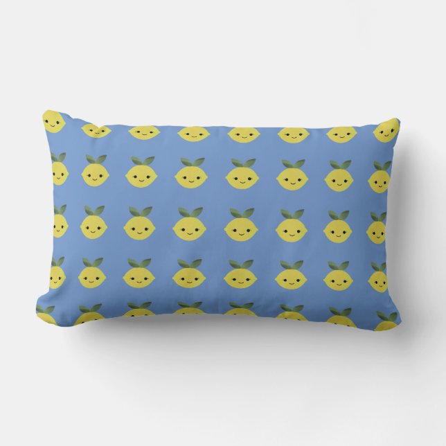 Cute Kawaii Lemon Lumbar Cushion (Front)