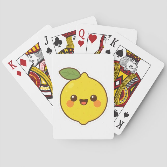 Cute Kawaii Lemon Playing Cards (Back)