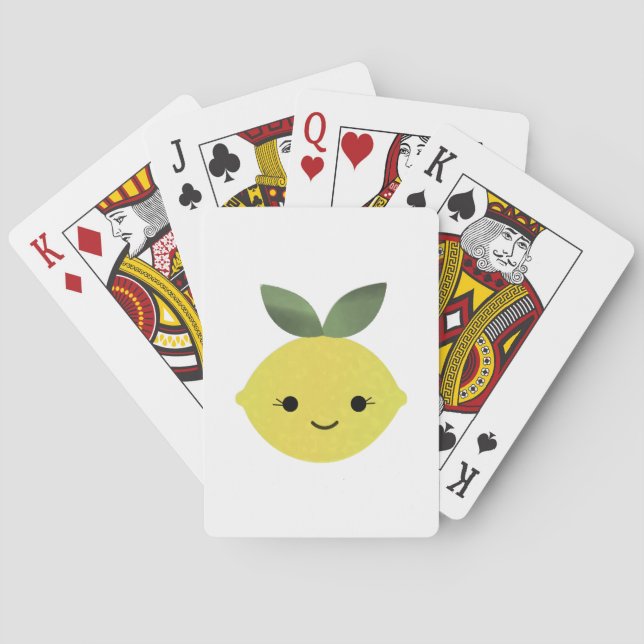 Cute Kawaii Lemon Playing Cards (Back)
