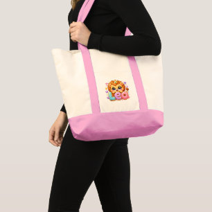 Cute Kawaii Leo Lion Name Pastel Pink Crown Sparkl Tote Bag