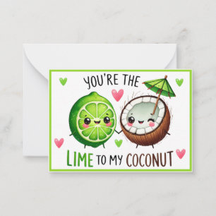 Cute Kawaii Limes and Coconut Card