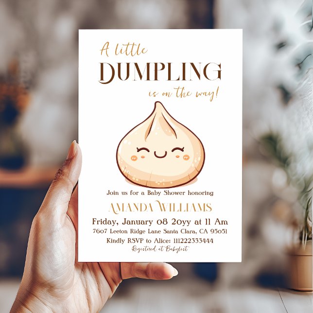 Cute Kawaii Little Dumpling Baby Shower Invitation (Creator Uploaded)