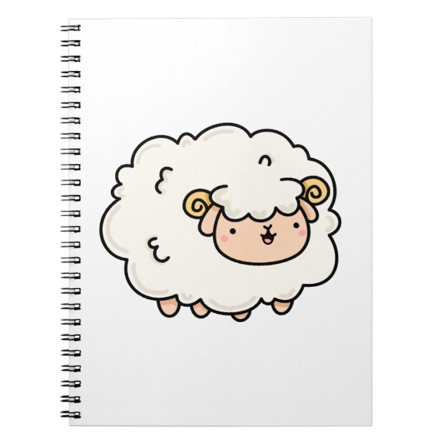 Cute Kawaii Little Lamb Notebook (Front)
