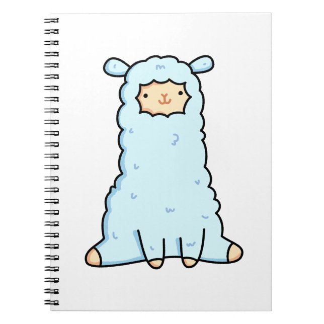Cute Kawaii Llama Notebook (Front)