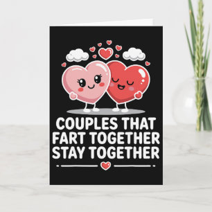 Cute Kawaii Love Couple Hugging Hearts Valentine  Card