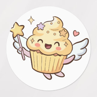 Cute Kawaii Magic Cupcake Fairy Wings Sticker