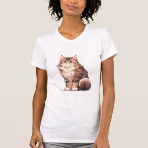 Cute Kawaii Maine Coon Big Cat   T-Shirt