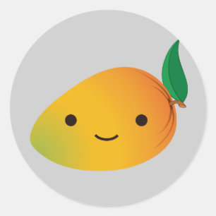 Cute Kawaii Mango Classic Round Sticker