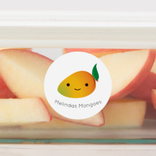 Cute Kawaii Mango label with customisable name