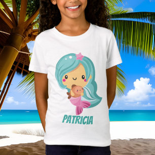 Cute Kawaii mermaid add name t-shirt