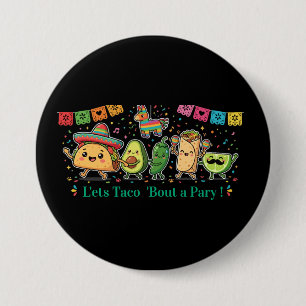 Cute Kawaii Mexican Food Party - Taco Burrito Avoc 7.5 Cm Round Badge