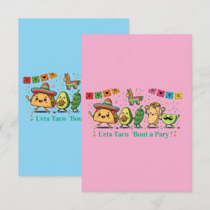 Cute Kawaii Mexican Food Party - Taco Burrito Avoc Enclosure Card