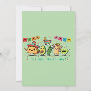 Cute Kawaii Mexican Food Party - Taco Burrito Avoc Holiday Card