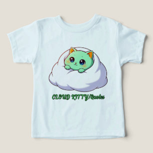 Cute Kawaii Mint Kitten in Cloud