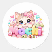 Cute Kawaii Mochi Cat Name Pastel Pink Sparkling K