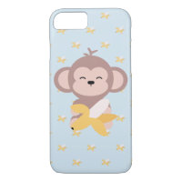 Cute Kawaii Monkey with Banana iPhone 7 Case