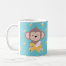 Cute Kawaii Monkey with Banana Mug