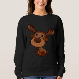 Cute Kawaii Moose Elk Deer Funny Alaska Moose Sweatshirt