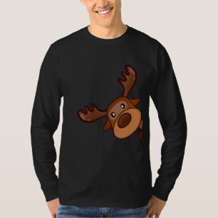 Cute Kawaii Moose Elk Deer Funny Alaska Moose T-Shirt