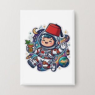 Cute Kawaii Moroccan Astronaut Mint Tea FezSticker