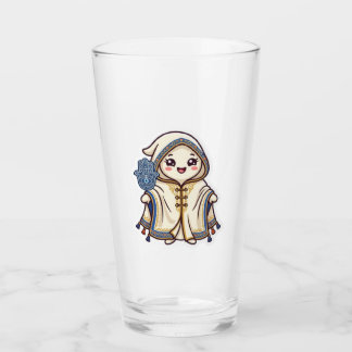 Cute Kawaii Moroccan Barnous Cloak and Khamsa Hand Glass