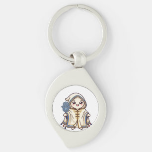 Cute Kawaii Moroccan Barnous Cloak and Khamsa Hand Key Ring
