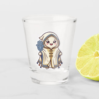 Cute Kawaii Moroccan Barnous Cloak and Khamsa Hand Shot Glass