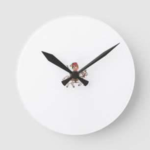 Cute Kawaii Moroccan Tbourida Horseman Cultural St Round Clock
