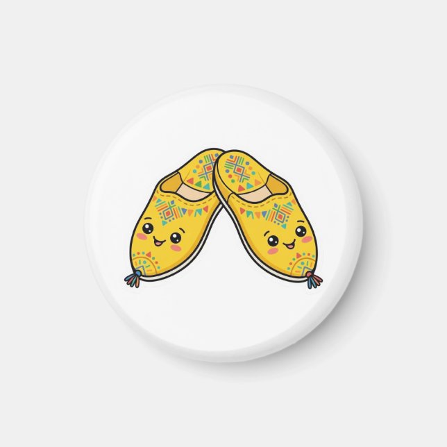 Cute Kawaii Moroccan Teapot & Mint Tea Sticker Magnet (Front)