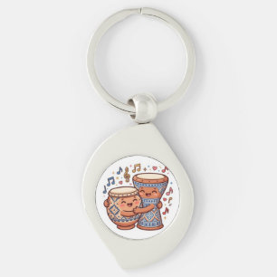 Cute Kawaii Moroccan Traditional Clay Drums Taarij Key Ring