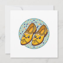 Cute Kawaii Moroccan Yellow Belgha Shoes anSticker