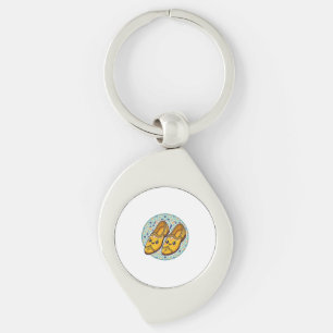 Cute Kawaii Moroccan Yellow Belgha Shoes anSticker Key Ring