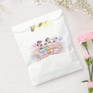 Cute Kawaii Mr and Mrs Panda Couple Pastel Pink We Favour Bags