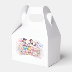 Cute Kawaii Mr and Mrs Panda Couple Pastel Pink We Favour Box