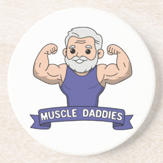 Cute Kawaii Muscle Daddy Bearded Bodybuilder Coaster