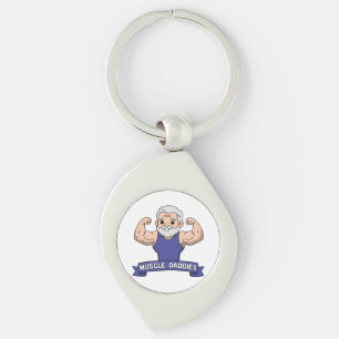 Cute Kawaii Muscle Daddy Bearded Bodybuilder Key Ring