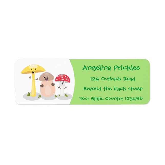 Cute kawaii mushroom fungi toadstool (Front)