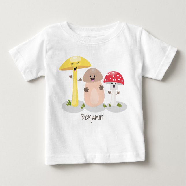 Cute kawaii mushroom fungi toadstool baby T-Shirt (Front)
