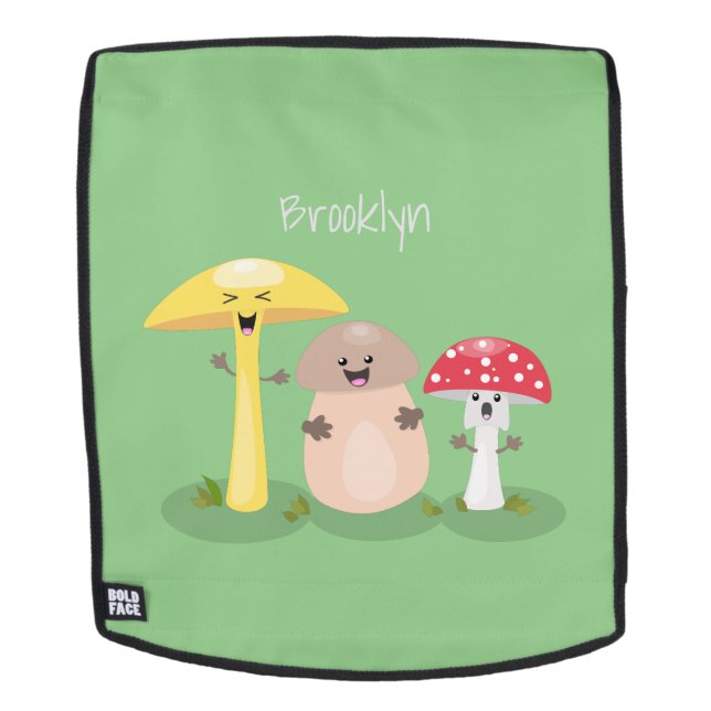 Cute kawaii mushroom fungi toadstool backpack (Removable Face)