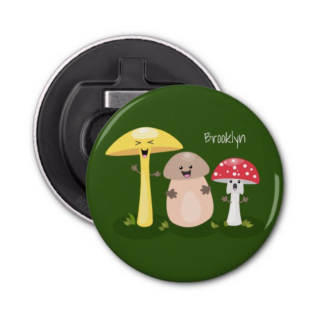 Cute kawaii mushroom fungi toadstool bottle opener (Front)
