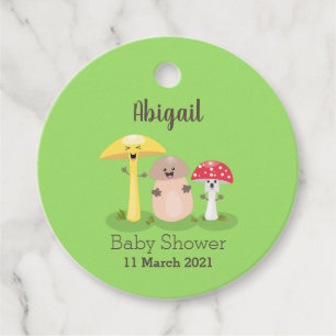 Cute kawaii mushroom fungi toadstool  favour tags