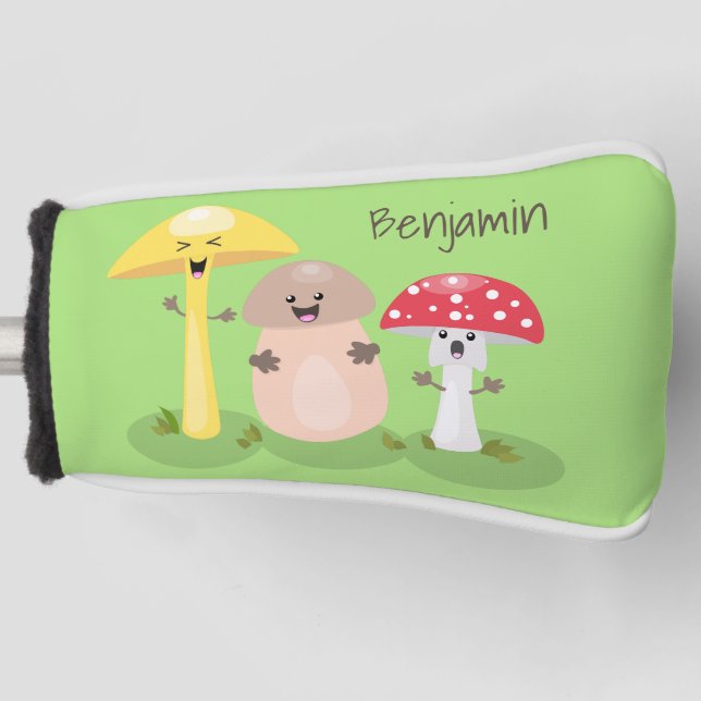 Cute kawaii mushroom fungi toadstool golf head cover (Front)