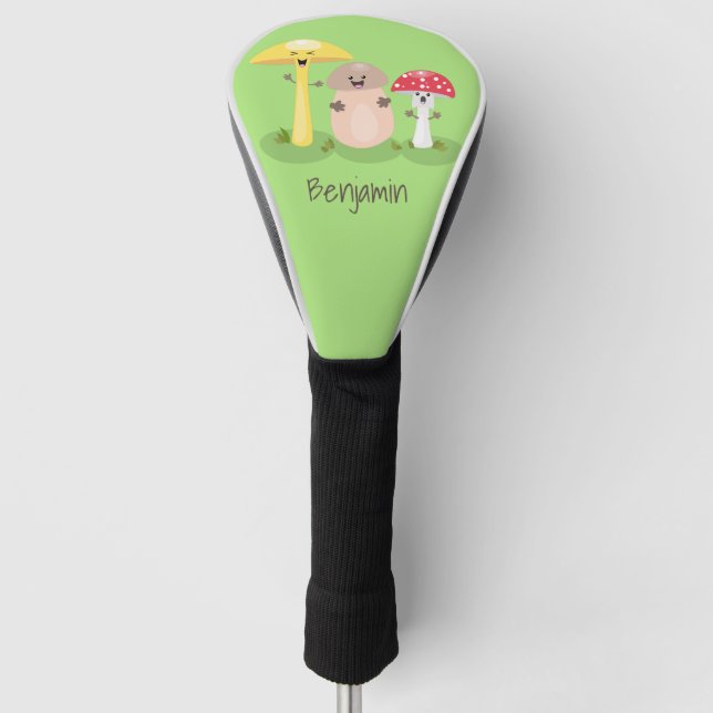 Cute kawaii mushroom fungi toadstool golf head cover (Front)